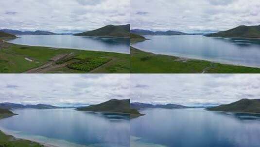 西藏羊湖航拍高清在线视频素材下载