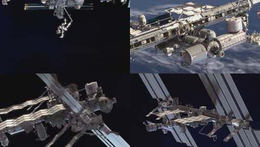 国际空间站绕地球运行动画4K高清在线视频素材下载