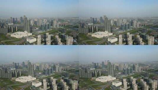 航拍江苏南京河西新城CBD建筑景观高清在线视频素材下载