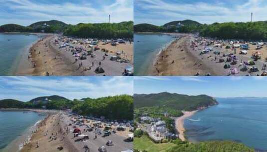 航拍大海 航拍沙滩 海岸线高清在线视频素材下载