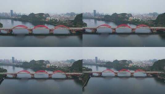广西柳州城市风光航拍高清在线视频素材下载