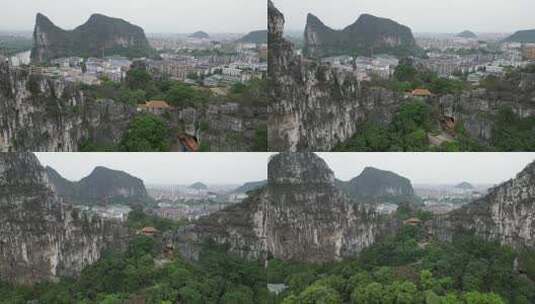 桂林南溪山4A景区航拍高清在线视频素材下载