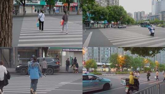 4K60帧城市街道人行道人流穿梭脚步街拍高清在线视频素材下载