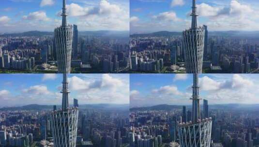 广州塔蓝天-11高清在线视频素材下载