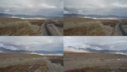 航拍新疆南疆帕米尔高原大气苍凉公路景色高清在线视频素材下载