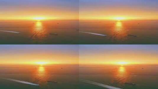 海南三亚三亚湾城市日落晚霞4k航拍全景高清在线视频素材下载