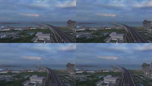 中国广东省珠三角深中通道大桥高清在线视频素材下载