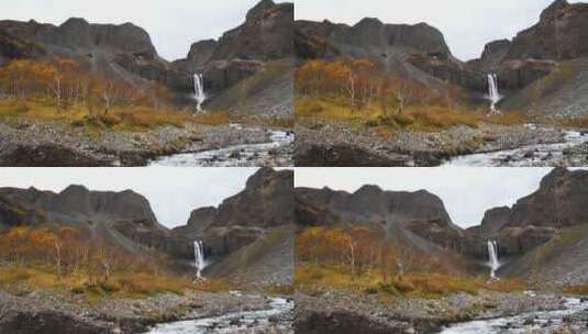 吉林省长白山风景区长白山瀑布秋季风光高清在线视频素材下载