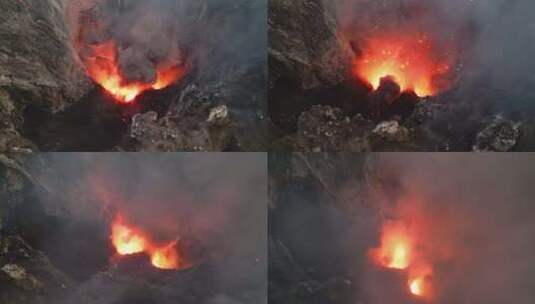 航拍火山爆发高清在线视频素材下载