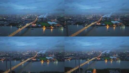 上海跨江大桥 闵浦大桥 交通 基建 桥梁高清在线视频素材下载