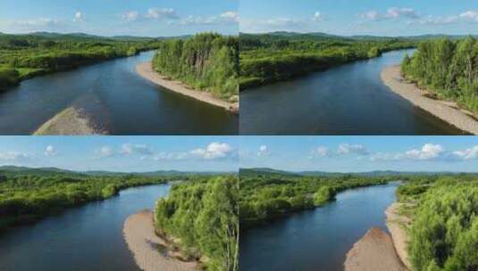 河流水森林湿地自然风景高清在线视频素材下载