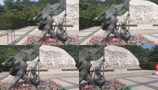 抗日烈士雕塑高清在线视频素材下载