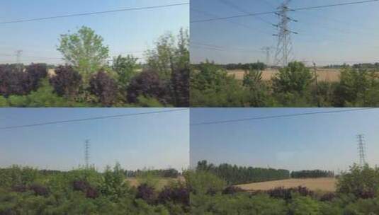 沿途火车窗外风景旅途风光实拍高清在线视频素材下载