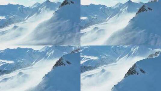 美丽雪山的航拍高清在线视频素材下载