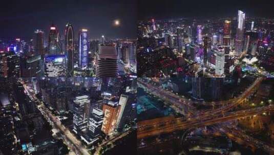 4K-广州夜景航拍合集高清在线视频素材下载