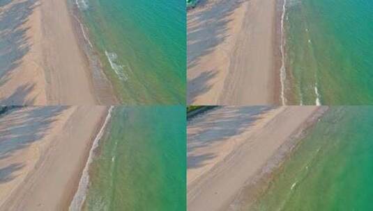 深圳海边沙滩海浪俯拍右环绕高清在线视频素材下载