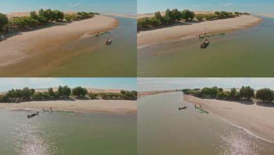 航拍额尔齐纳河高清在线视频素材下载