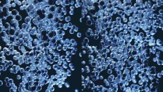 分子动画 蓝色粒子 化学 粒子光效高清在线视频素材下载