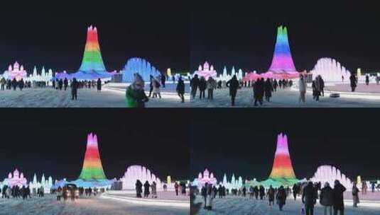 第25届哈尔滨冰雪大世界高清在线视频素材下载