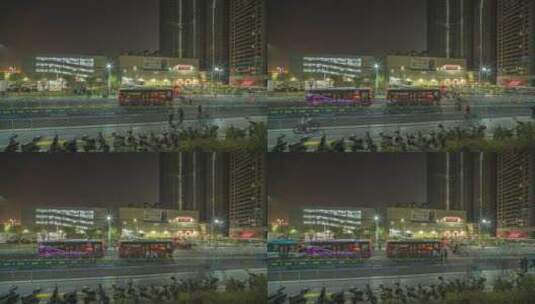 深圳龙华区开市客Costco夜景延时高清在线视频素材下载