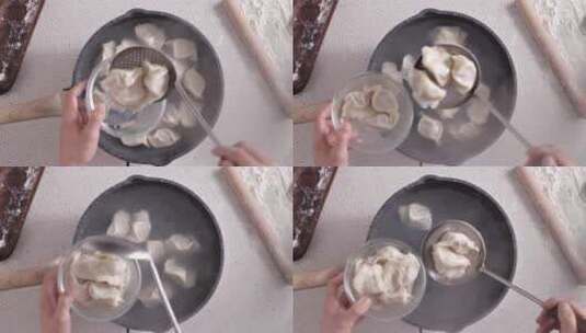 过年煮水饺 饺子 新春包饺子高清在线视频素材下载
