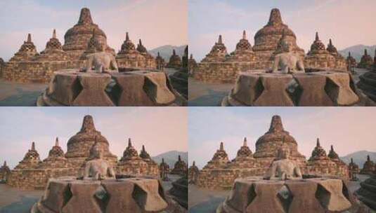 原创 印尼爪哇岛日惹婆罗浮屠神庙建筑风光高清在线视频素材下载