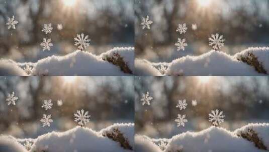 雪花特写雪景下雪天大雪纷飞白雪皑皑雪风景高清在线视频素材下载