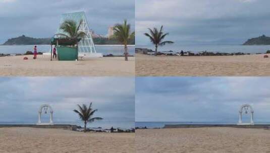 海南陵水龙头岭海岸沙滩航拍高清在线视频素材下载