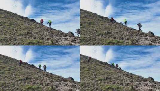 徒步登山高清在线视频素材下载