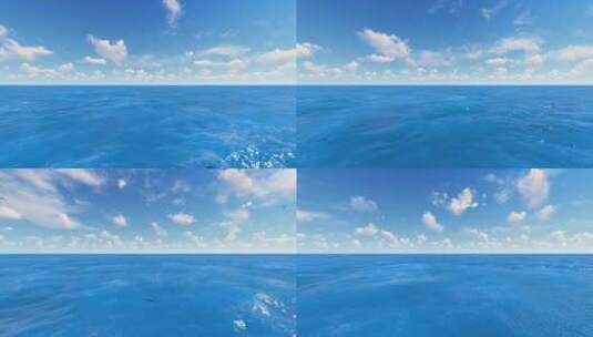 4K-浅色 蓝天白云-海鸟大海高清在线视频素材下载