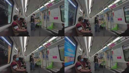 地铁乘车旅客视角高清在线视频素材下载
