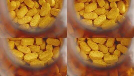 黄色药片药品天维美维生素B族特写高清在线视频素材下载