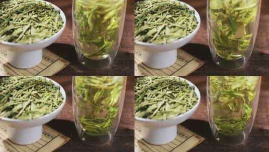 清新的龙井茶叶泡茶茶道茶文化8K实拍高清在线视频素材下载