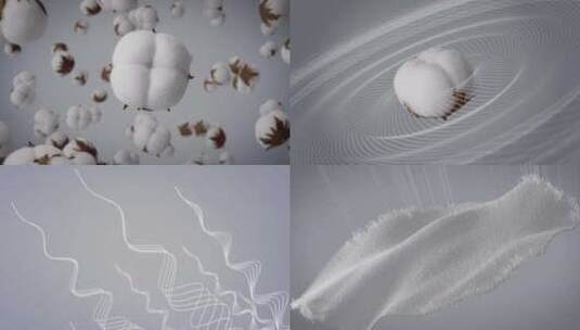 棉花纯棉布料编织-白色背景版高清在线视频素材下载