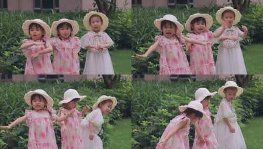 幼儿园小朋友唱歌跳舞 慢镜头高清在线视频素材下载