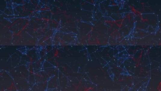 发光蓝红神经丛网络高科技背景，数字技术发高清在线视频素材下载