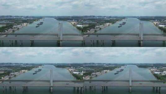 白沙洲大桥航拍高清在线视频素材下载