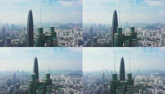 深圳地王京基100大厦航拍高清在线视频素材下载