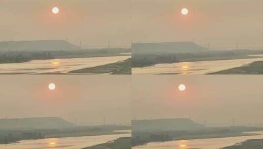 黄河夕阳落日高清在线视频素材下载