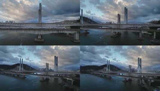 福州乌龙江大桥航拍4高清在线视频素材下载