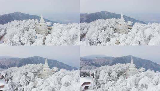 雪中寺庙高清在线视频素材下载