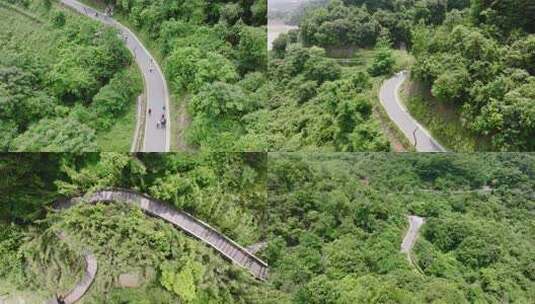 绿色户外徒步登山绿道高清在线视频素材下载