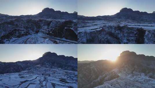 航拍雪景 唯美冬日空镜 立冬 冬至节气高清在线视频素材下载