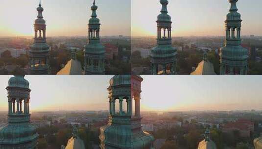 初夏波兹南历史旅游中心和圣弗朗西斯教堂尖高清在线视频素材下载