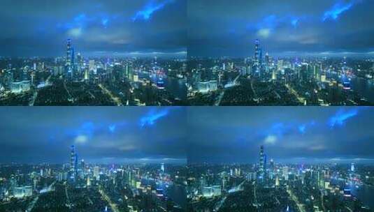 上海夜景  上海航拍高清在线视频素材下载