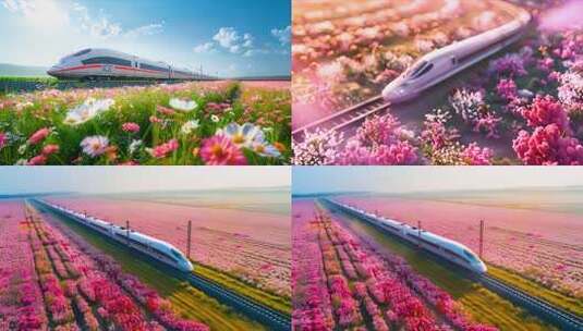 唯美高铁行驶场景 和谐号 复兴号 动车组高清在线视频素材下载