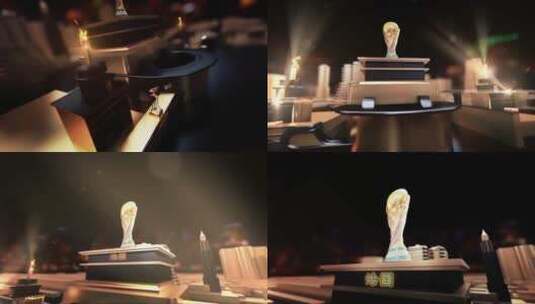 卡塔尔足球世界杯冠军 法国 大力神杯高清AE视频素材下载