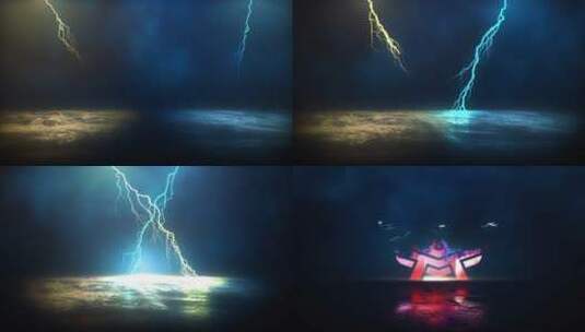 LOGO演绎闪电风暴标志揭晓科技感动画AE模板高清AE视频素材下载