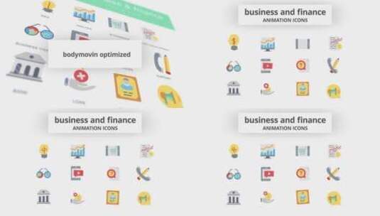 创意扁平化商业金融图标动画AE模板高清AE视频素材下载