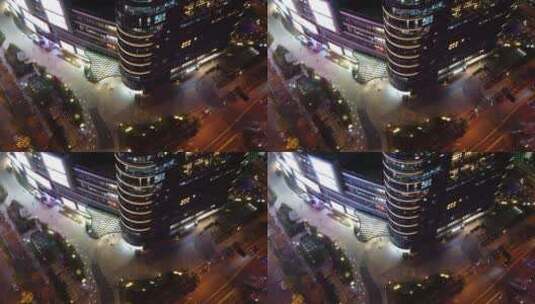 杭州金沙印象城夜景航拍高清在线视频素材下载